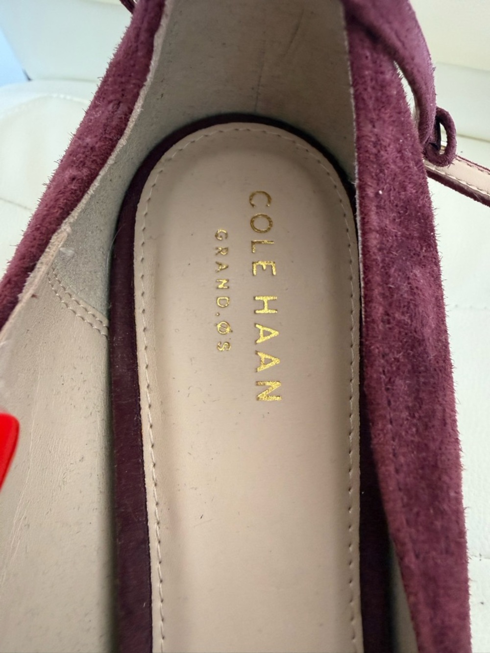 Cole Haan Burgundy/deep purple Suede Pointed-Toe Ankle-Strap Heels - Picture 6 of 8